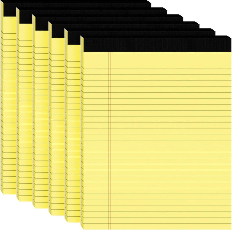 Ciphyfee 6pcs Legal Pads 8.5 x 11,Notepads 8.5 x 11 Inch, 30 Sheets/Pack, Yellow Note Pads Clear Print Writing Pads of Paper, Perforate Wide Ruled Lined with Sturdy Back for Office, Business & School Supplies - Image 1